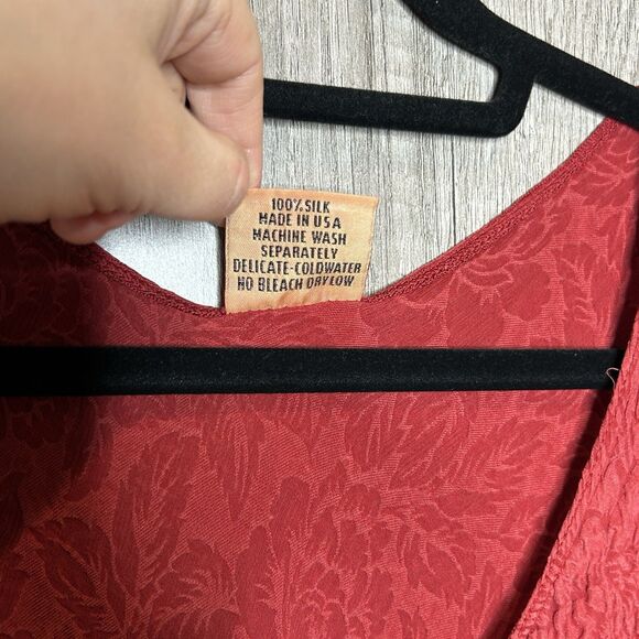 Uru Silk Top Tunic Artsy Boho A Line Burnt Red Color - Picture 3 of 6